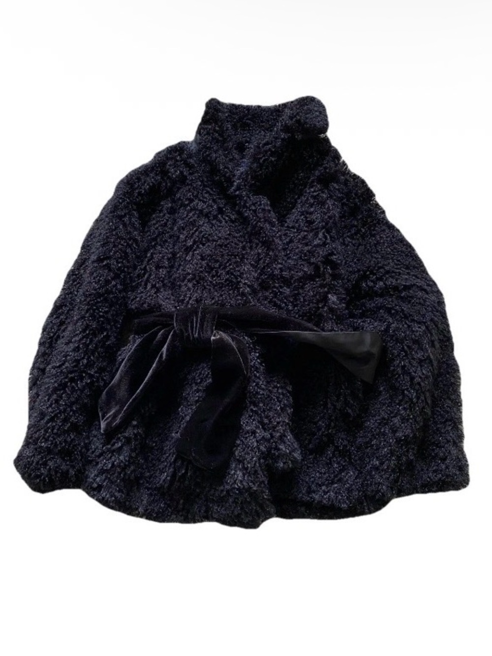 Blue Pearl Jacket Coat Kids Girls Black Faux Fur Size 5